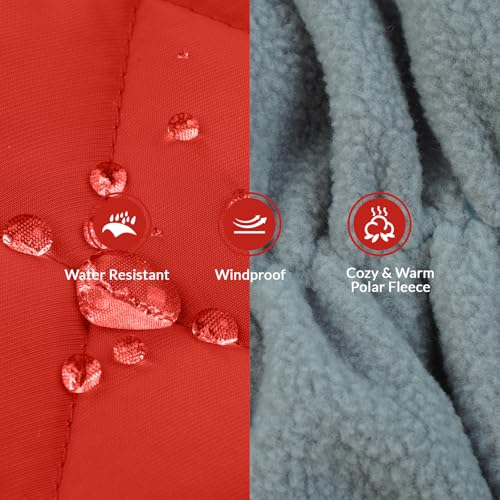 Hundejacke Winter, Hundepullover Mittelgroße Hunde Winterjacke Hund Wasserdicht Hundepullover Hundejacke Fleece Hundebekleidung Winter(Rot, M)