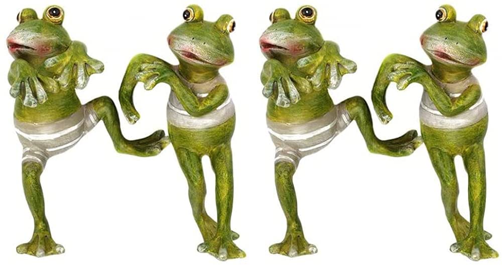 VHKJewE Potted Plant Climbing Frog Resin Figurine Ornament Garden Decoration for 4pcs Micro Landscape