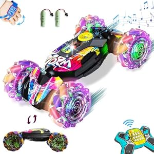 RC Cars,Gesture Sensing RC Stunt Car with Light & Music,Custom Command Operation,4WD,45° Driving,360° Rotating,2.4Ghz Remote Control Twist Car Toys for Kids Boys Age 4 5 6 7 8 9 10 11 12 Years Old