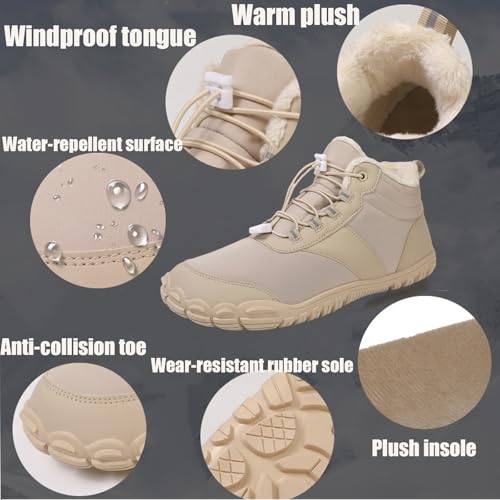 Grounded Winter Footwear for Women, Hike Winter Footwear Barefoot Womens,Wide Toe Box Shoes Waterproof Boots Sneakers2