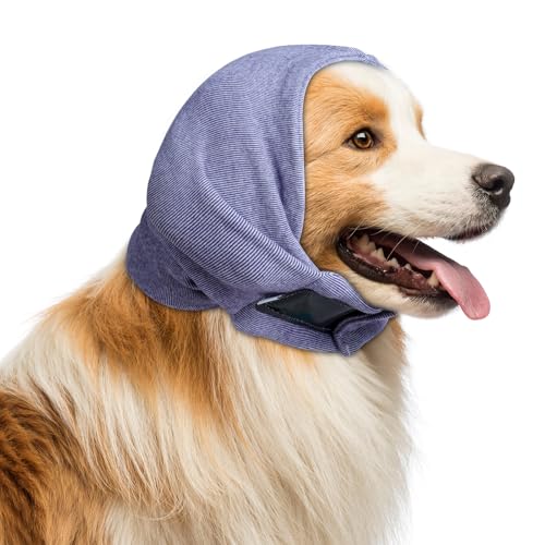 Aomig Ohrenschützer für Hunde - Hundemütze, Gehörschutz, Verstellbare Ohrenklappe Mit Stretchbändern, Kopfwickel, Hals Wärmer (Lila, S)