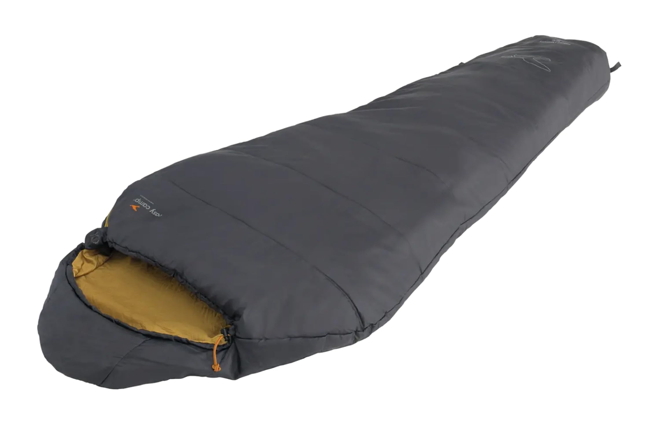 Easy Camp Falcon I Mummy Sleeping Bag, Adult, Grey, Single, Mummy Shape, 1-2 Season, 10°C Comfort Rating, Outdoor Camping, Lightweight 700g, Polyester