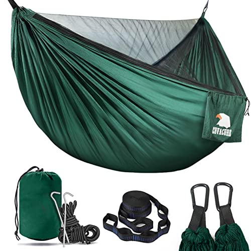 COVACURE Hängematte Outdoor Hängematte mit Moskitonetz - 350kg Belastbarkeit für 2...
