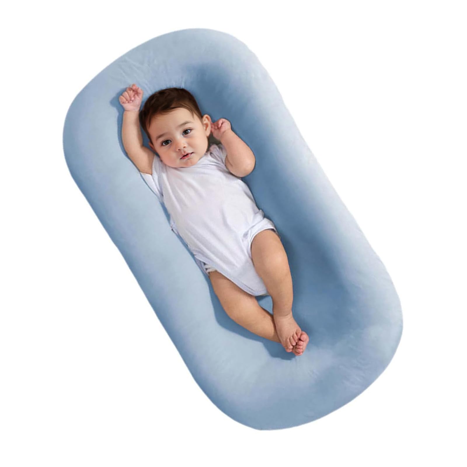 Baby Lounger 0-24 Months, Soft Bionic Design Newborn Infant Lounger for Home and Travel