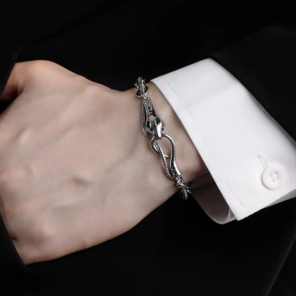 Punk Snake Bracelets,Adjustable Vintage Silver Serpent Wrap Cuff Bangle Open Bangle Bracelet for Women Man Elegant Gift - Image 7