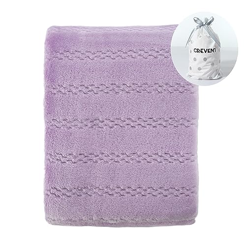 Image of CREVENT 30''X40'' Lightweight Cozy Fluffy Warm Baby Blanket for Girls Infants Toddlers' Bedding Crib Cot Stroller, Baby Shower Birthday Newborn's Gift - Lavender