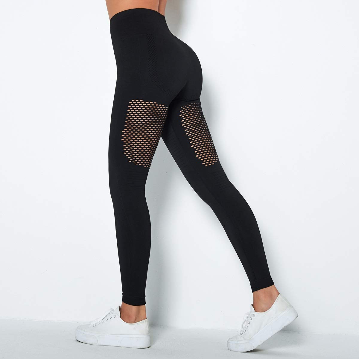 Legginsy damskie legginsy bezszwowe z wysokim stanem damskie rajstopy bezszwowe Energy Gym Yoga Pants Legginsy (kolor: B, rozmiar: mały) (GS)