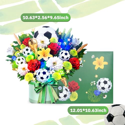Image of APOTODITO Soccer Birthday Card for Men with Music & Lights, 3D Pop Up Football Gift for Soccer Fans, Dad, Husband, Boyfriend and Boys