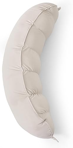 Miniatura 11 de Peallow(Pat. Pend) - Almohada larga redonda para adultos, almohada de apoyo suave y de apoyo para dormir y soporte lumbar (gris-blanco, 47 pulgadas)