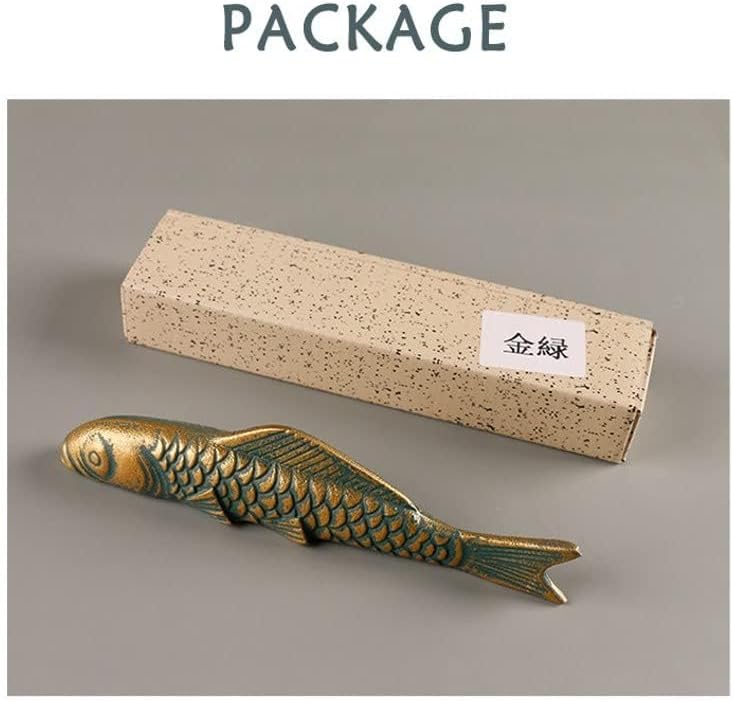 Miniatura 9 de 1 pieza de peso de papel de estilo japonés para pintar caligrafía hierro fundido pescado pisapapeles suministros de pintura china