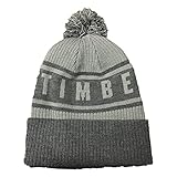 Timberland Icon Pom Cuffed Knit Hat Beanie (Light Grey Heather)