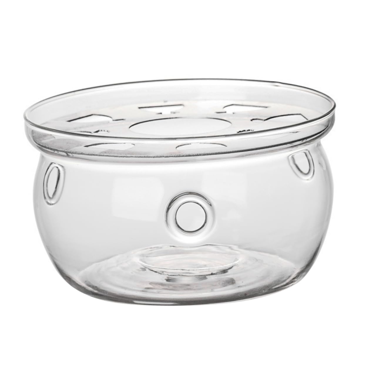 VOSAREA Glass Teapot Warmer Heating Base High Borosilicate Glass Tea Warmer for Home Use Elegant Desktop Teapot Heater Candle Holder for Loose Leaf Tea and