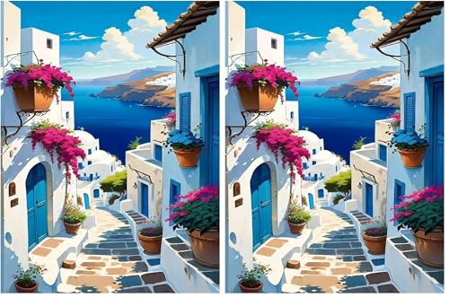 Paysage coloriage par numero adulte pour une decoration de maison cocooning