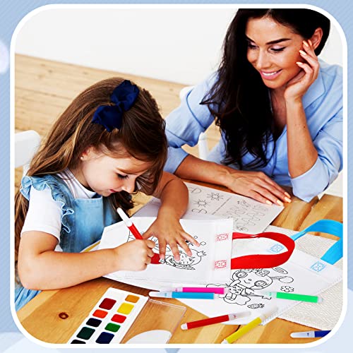 Chunful Cute Coloring Goodie Bags For Kids Birthday Party Reusable Cartoon Coloring Party Favor Tote Bags Non Woven Coloring Totes thumb #3