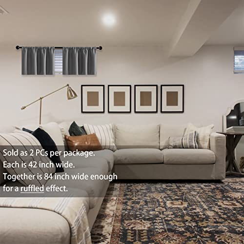 Xtmyi Outdoor Valances For Paito Waterproof Light Blocking Blackout Thermal Insulated Valance Curtains,12 Inch Length,Dark Grey #TOP6