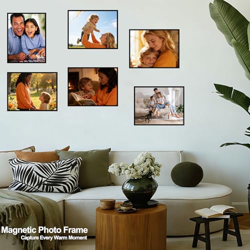 Jnusxy 10 Pcs Magnetic Signs Holder, for 8.5" x 11" Letter, Sturdy PVC Magnetic Document Holder, Magnetic Picture Poster Frame, Can Self-Adhesive Wall/Door/Window or Magnetic for Refrigerator - Image 5