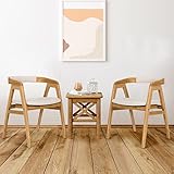 Giantex Accent Chairs Set of 2, 100% Bamboo Painted Surface Upholstered Accent Chairs with Anti-Slip Foot Pads, Arm Lounge Chair for Bedroom, Living Room