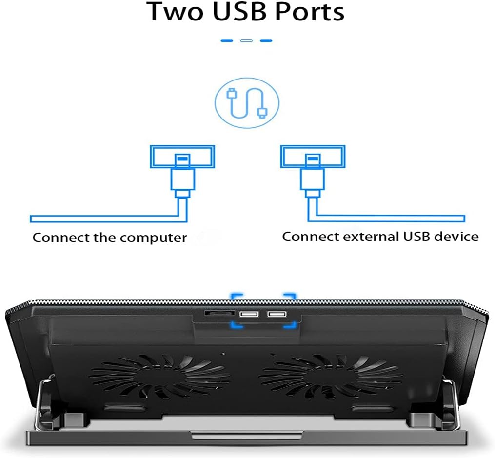 Laptop Cooling Pads Large Size for 12-16 Inch Notebook Silent Gaming Cooler Wind Speed Adjustable Stand