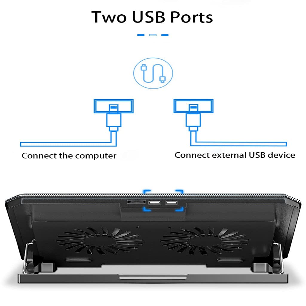 Laptop Cooling Pads Large Size for 12-16 Inch Notebook Silent Gaming Cooler Wind Speed Adjustable Stand