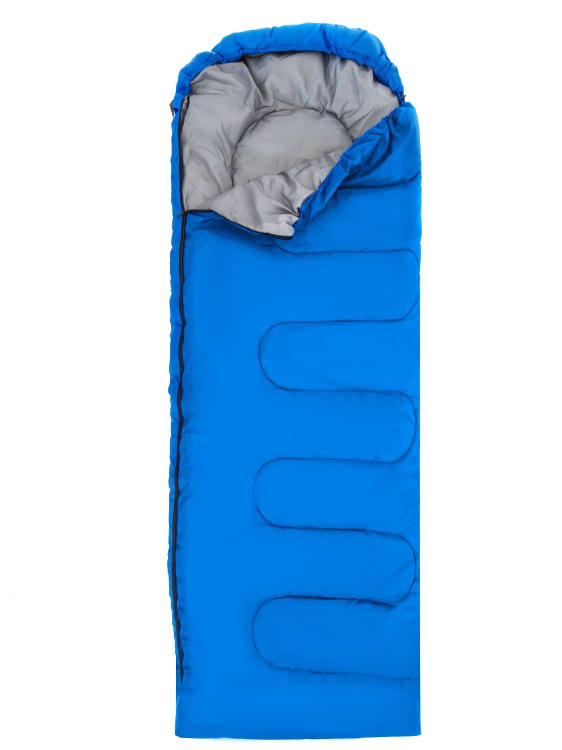 Intirilife Saco de Dormir Adecuado para temperaturas de 15-20 Grados, Hecho de poliéster Azul con un tamaño de 210 x 75 cm - para Noches cálidas y reparadoras en Primavera, otoño e Invierno