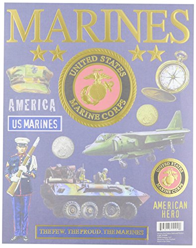NOTIME Military Deluxe Foil Embossed Stickers-Marines