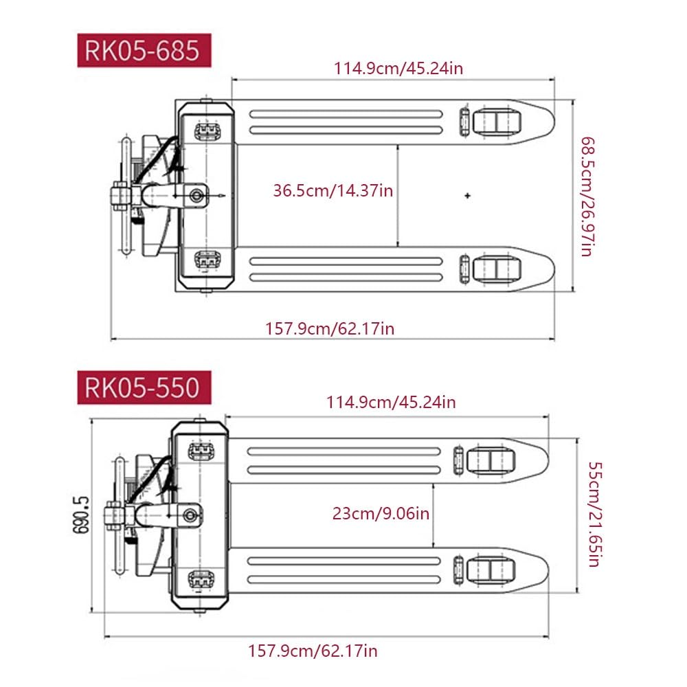 Transpallet elettrico con batteria al litio capacità di 6600 libbre, walkie-talkie, for spazi ristretti Magazzini(55cm)