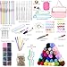 Crochet Kit for Beginners, 336Pcs Crochet Kits with 1500 Yards 30 Colors Yarn for Crocheting, 100Pcs Safety Eyes and Noses, knitting kit Accessories Include 30Pcs Crochet Hooks Waterproof Bag