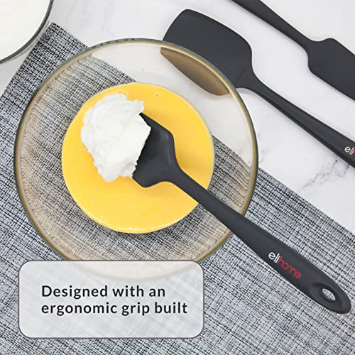 Elihome Chef Series 3 Piece Silicone Spatula Set - 600°F Heat Resistant Non Stick Rubber Kitchen Scraper Spatulas for Cooking, Baking, and Mixing – BPA Free and LFGB Certified Silicone (Grey) by Elihome - Used condition - Image 8