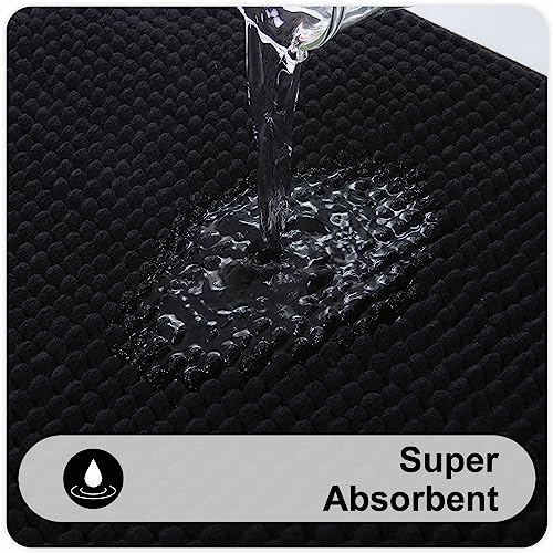 smiry Non Slip Chenille Bath Mat Set, Pack of 2, Extra Absorbent Soft Bathroom Mat Sets 2 Piece - Image 3