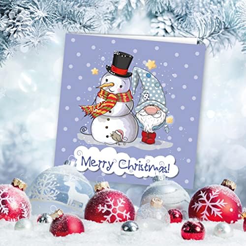 Charity Christmas Cards. Pack of 24. Each Christmas Card multipack has 4 different "Gnomes & Owls" designs. Ecofriendly and UK made. Blank Inside. 115 x 115mm card size. By Absolutely Yours.