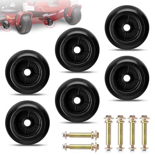 Set of 6 Lawn Mower Anti Scalp Deck Wheel Kit Compatible with Exmark Bad Boy Lawn-Boy Toro Husqvarna Bunton Ferris Replace# 1716353 103-3168 1-603299 022-5234-98 1-603299 1-603299 PL7540
