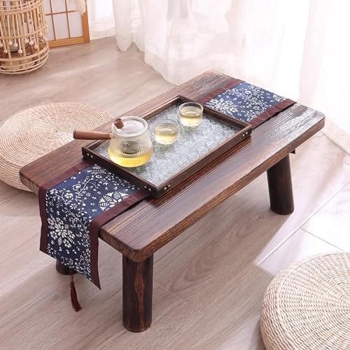 Table de balcon en bois massif table basse de salon basse sur pied 100cm - 7