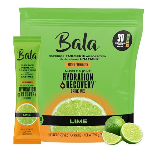 BALA Enzyme Hydration & Sugar-Free Drink Mix Powder - May contributes to Overall Wellness - Lime 0.25oz (30 Count)