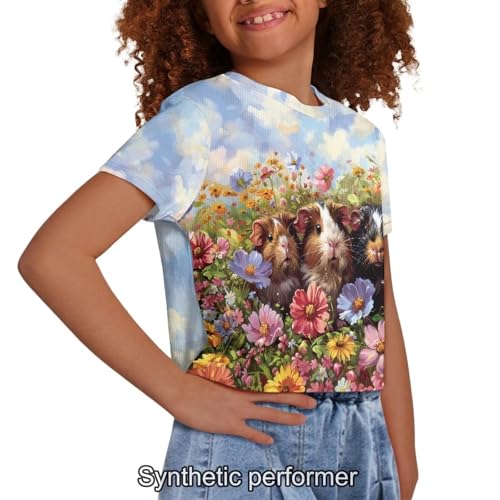 Image of 4th of July Shirt for Girls 7-8 Years US Flag Crop Tops Kids Outfit Independent Day Graphic Tee-