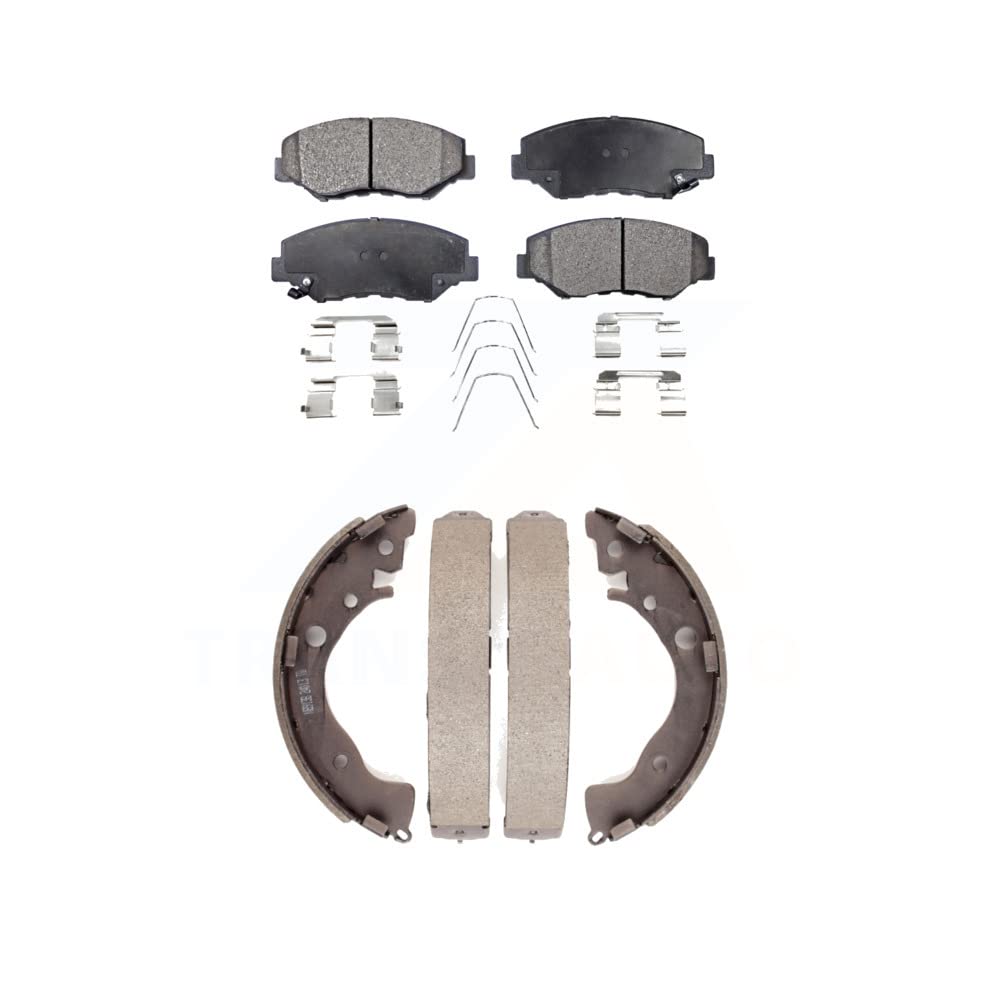 Front Rear Semi-Metallic Brake Pads And Drum Shoes Kit For Honda Civic KFN-100186