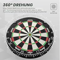 KOTO - King Classic 360 Profi Dartscheibe, Zahlenring, Ultradünner Draht – Ansicht 6