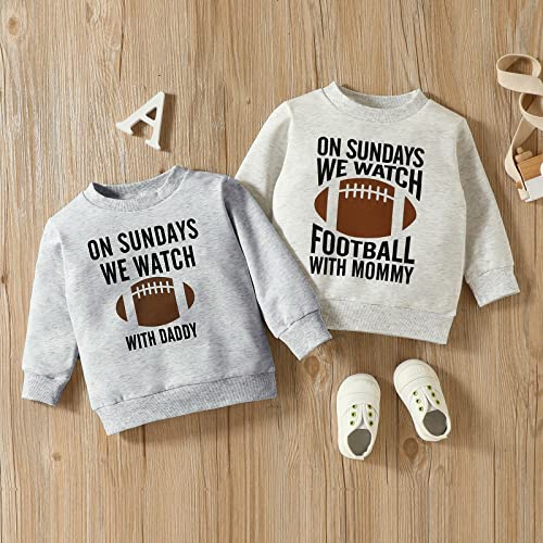 Moletom infantil para bebês meninos meninas temporada de futebol On Sundays We Watch Football with D