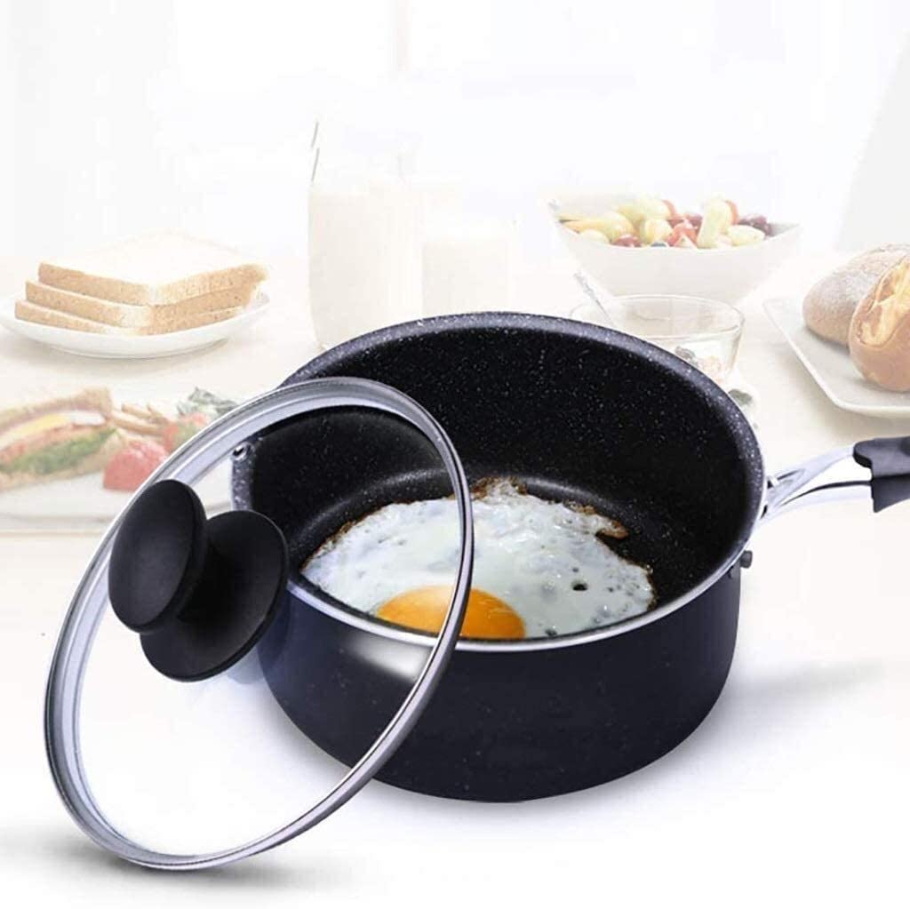 Pentola Wok Antiaderente Pentola Latte Pentola Piccola Friggitrice Riscaldamento Uniforme Manico ergonomico Pentola Salsa (Size : 18cm)