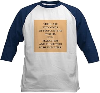 CafePress FLEA Kids Baseball Jersey Kids Cotton Baseball Jersey, 3/4 Raglan Sleeve Shirt Navy/White