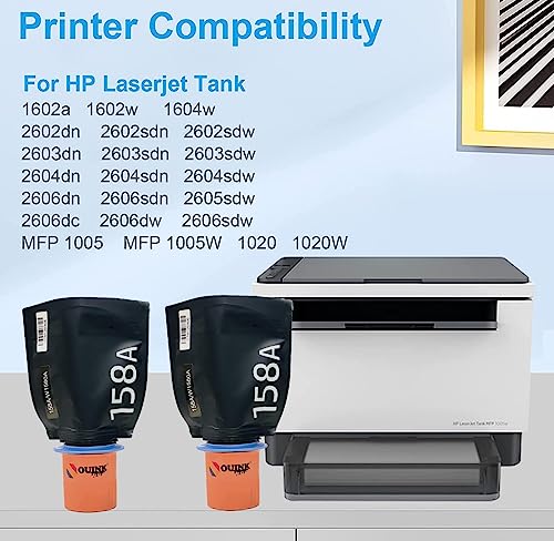 Image of QUINK 158A Toner Cartridge for HP 158 Toner Reload Kit for HP LaserJet Tank 1005w, 1020w, MFP 2606sdw, 1020, 1005, 2605sdw, 1604w, 1602, 2602, 2603, 2604, 2606 Series-2pcs (158A 2PC)