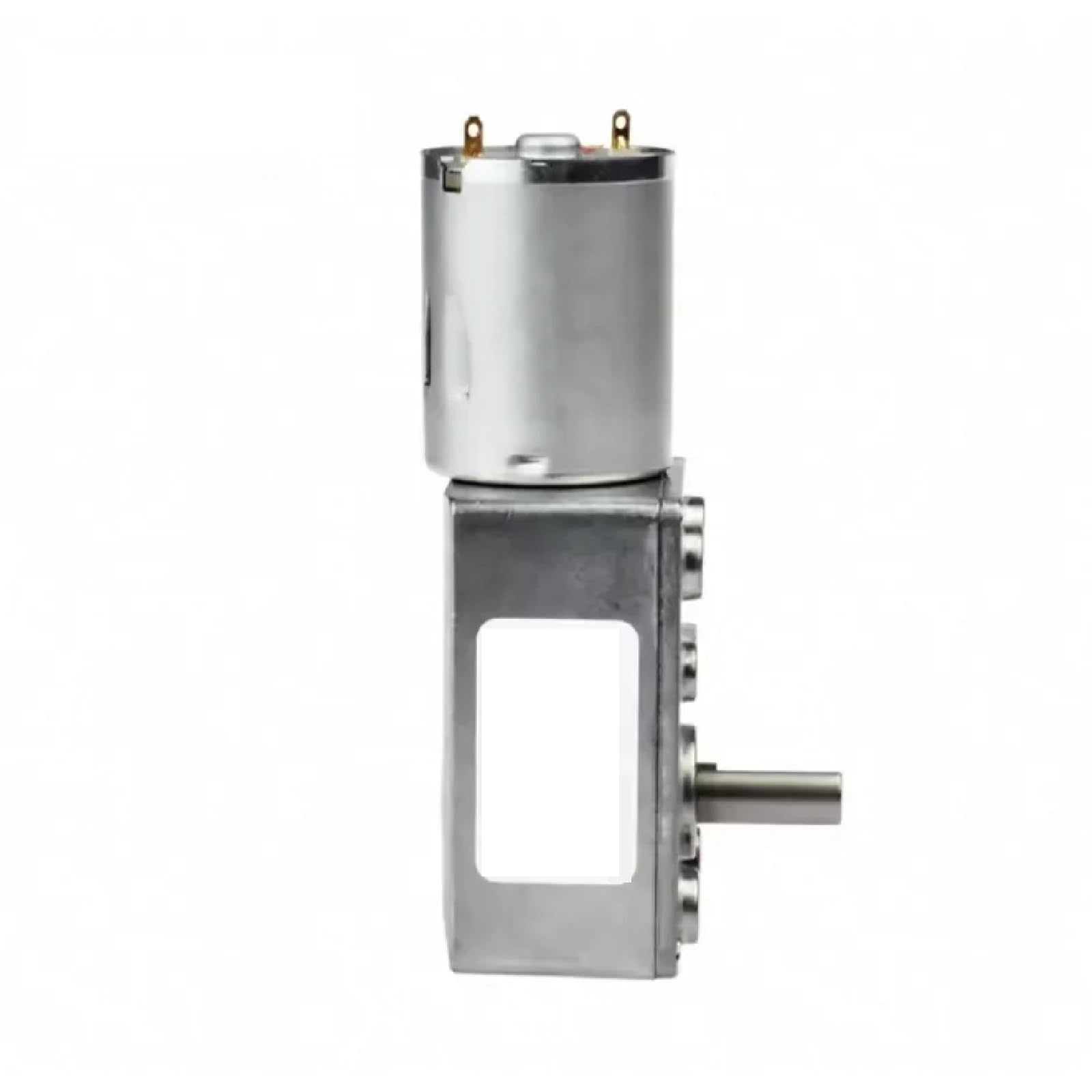 JGY-370 DC Schneckengetriebemotor mit Encoder, 6 V/12 V/24 V, rechtwinkliges Getriebe, 25 kgf.cm Drehmoment, 6-150 U/min, Silber, 6 mm Ausgangswelle (23 U/min, 12 V)