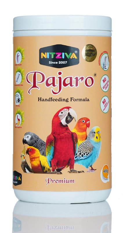 NITZIVA Pajaro Handfeeding Formula for Birds 400g - Premium Nutrition for Baby Birds, Parrots, and Exotic Birds