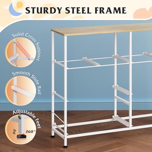 Image of WLIVE Dresser for Bedroom with 8 Drawers, Wide Fabric Dresser for Storage and Organization, Bedroom Dressers, Chest of Drawers for Living Room, Closet, Hallway, Cream White