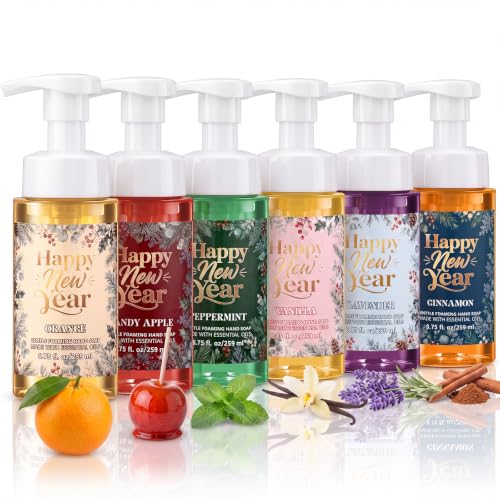 6 Pack Happy New Year Foaming Hand Soap Bulk, 8.75 Fl. oz
