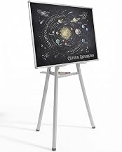 6-FT Folding Easel Stand for Whiteboards, Grey | Heavy-duty easel with adjustable height. Supports boards up to 5x4 ft. Stable, portable & durable.