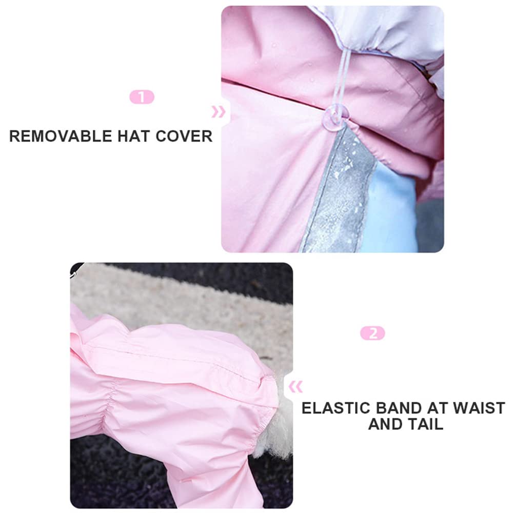 Płaszcz przeciwdeszczowy dla psów, Płaszcz przeciwdeszczowy dla psa Outdoor Puppy Raincoat XS-2XL Wodoodporny płaszcz psów Kombinezon zwierząt Artykuły(Pink,L)