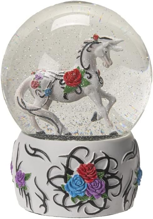 Pacific Giftware The Trail of Painted Ponies Tribal Rose Water Globe, 5.31-inch Height, Resin and Glass, Home Décor