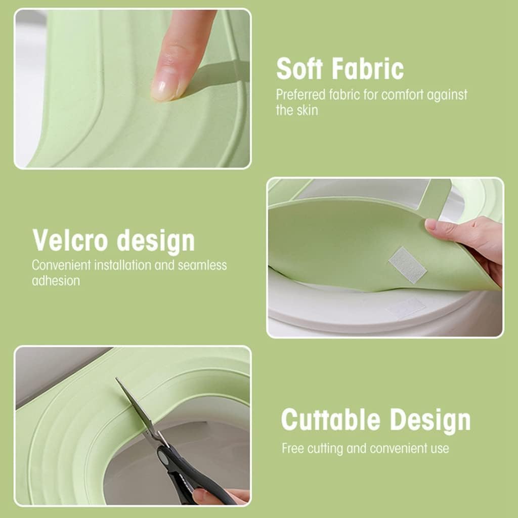 pack of 3) Toilet Seat Cover Pads, Waterproof EVA Cushion with Handle, Reusable Soft Pad Self-Adhesive Silicone Bathroom Accessories Household Washable Paste Foam Lifter 4