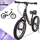 14/16 inch Balance Bike for 3 4 5 6 7 and 8 Years Old Boys Girls,No pedal Training Bicycle with Brake and Kickstand,Adjustable Seat Height,Air Tires,Outdoor for Outdoor Sports,Black,14 in