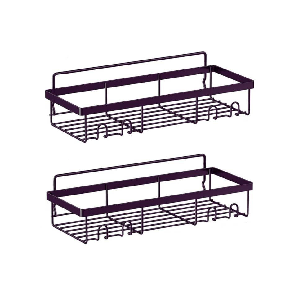 Image of ARQUIN Bathroom Organizer Without Drill Wall Shelf Self Adhesive Bathroom Shelf for Wall with Magic Stickers GI Steel Bathroom Accessories Set - (Pack of 2)